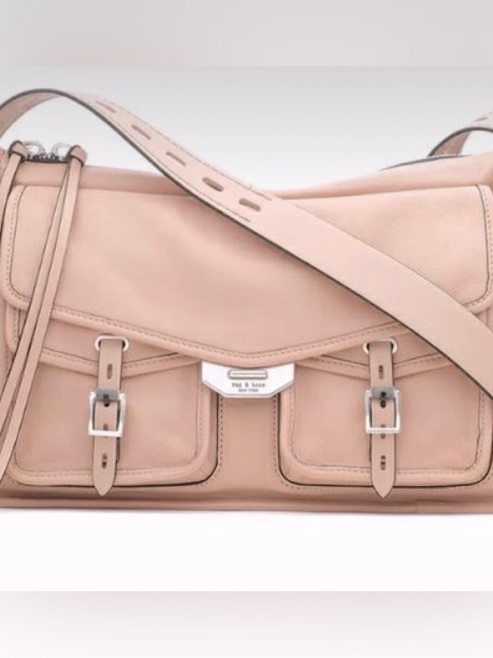 Rag & Bone leather pink cargo messenger style cross body bag